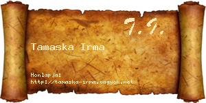 Tamaska Irma névjegykártya